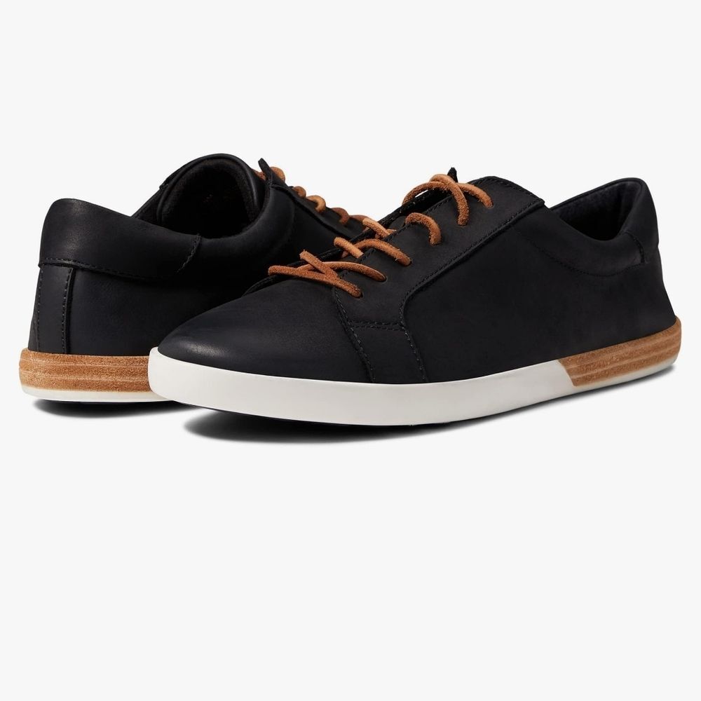 KORK-EASE Paislee Black Leather Cork Bed Sneakers 7.5M